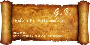 Győrfi Valdemár névjegykártya